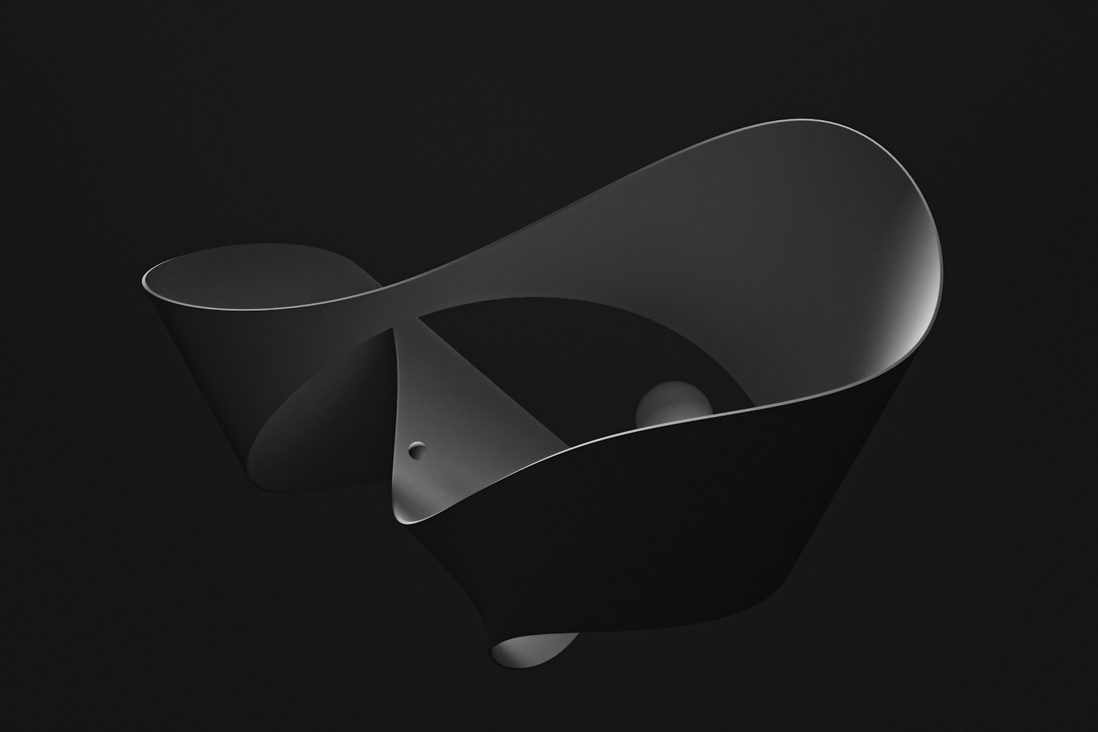 Abstract monochrome curve representing connected digital systems